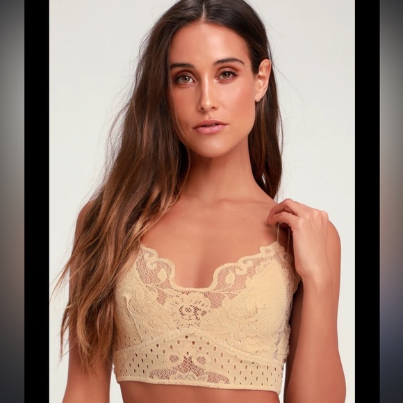 NWT Free People Cream Madonna Bralette Size M - Picture 1 of 4